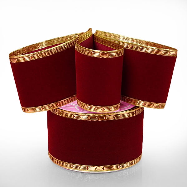 5 Yards Burgundy Wine Dark Red Gold Stitch Christmas Wired Ribbon 1 1/2"W 5 Yards Burgundy Wine Dark Red Gold Stitch Christmas Wired Ribbon 1 1/2"W